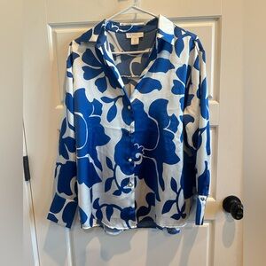 House of Harlow 1960 Satin Floral Blouse